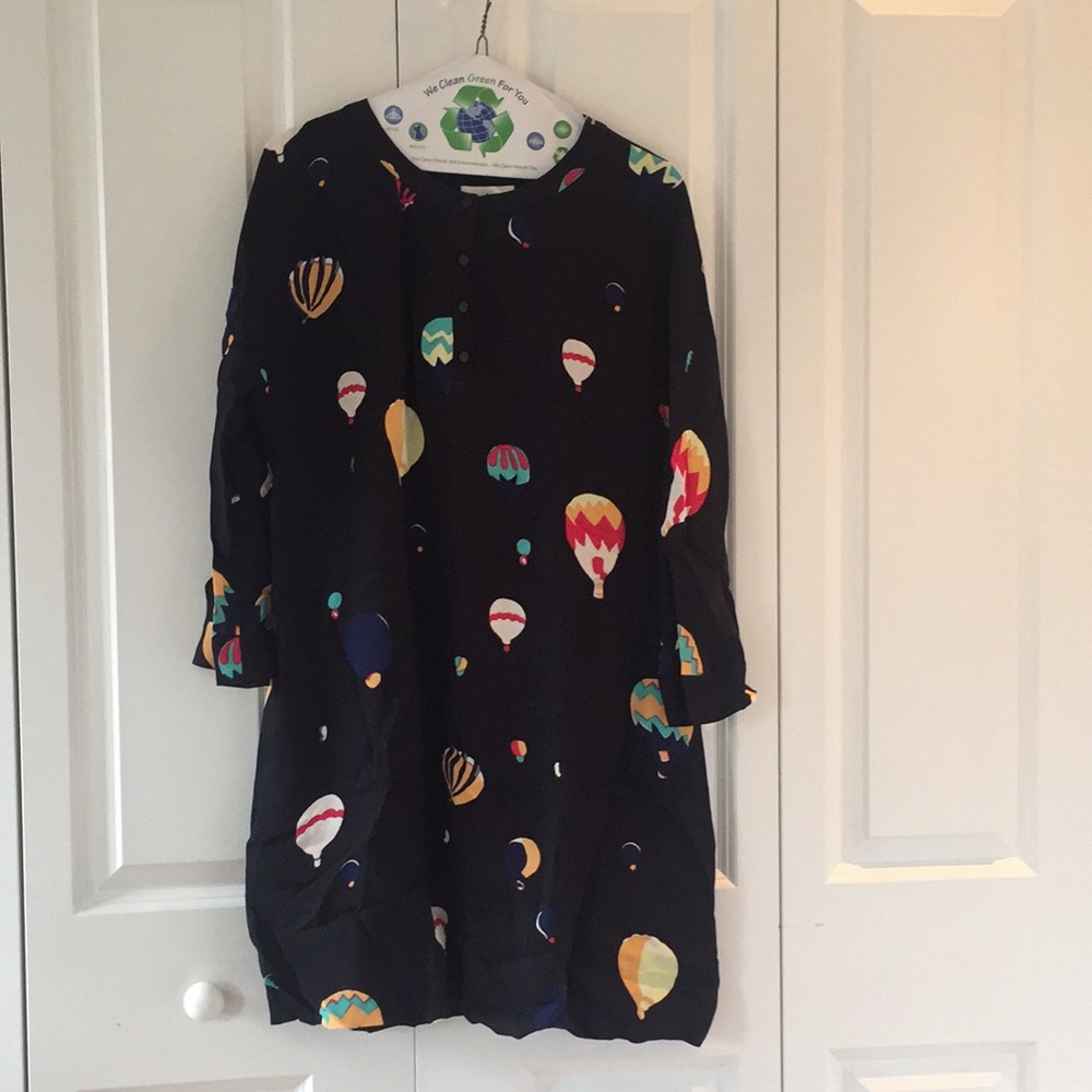 Kate Spade, shift dress, balloon print, black